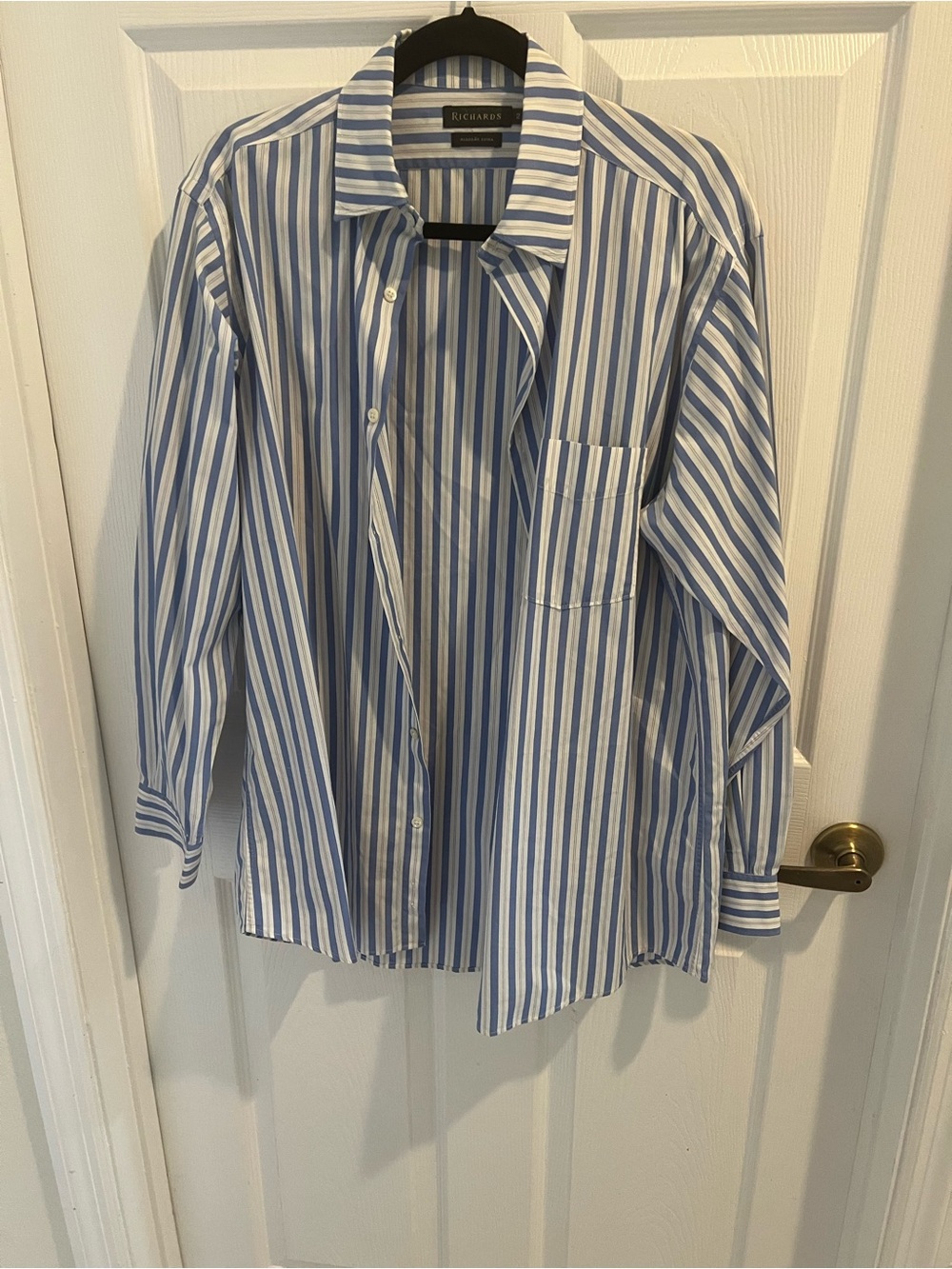Brazilian Cotton Blue & White Stripe Men’s Dress Shirt